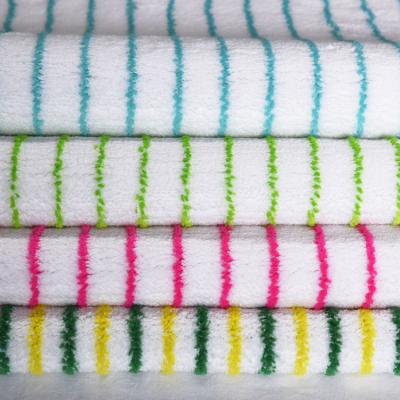 China Memory Microfiber Cloth For Mop And Cleaning Cloth Stripe Fleece Cloth Factory Wholesale for sale