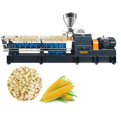 China Pellet Production PBAT Add Twin Screw Extruder Machines PLA Filler Masterbatch Biodegradable Pellets Making Machine for sale