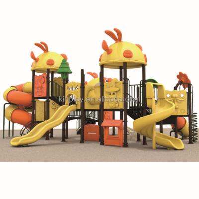 China Sale Brand KINPLAY Brand Heavy Duty Outdoor Playground Equipment Plastic Children's Spiral Tube Slide for sale