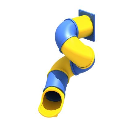 China KINPLAY Swingset Adventure Park Castle Parts Enclosed Turbo Tunnel Slide Playground Tower Spiral Tube Slide for sale