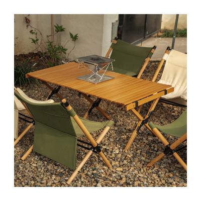 China Kainice Factory Farmhouse Camping Table Wooden Foldable Portable Picnic Table Chinese Nuggets Outdoor Dining Table Set for Office Camping Wood for sale