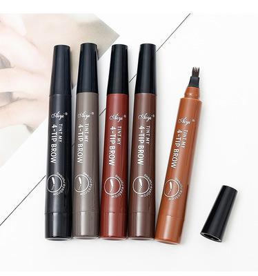 China Liquid 4 Fork Waterproof Makeup 3D Eyebrow Tattoo Pencil Microblading Private Label Eyebrow Pencil for sale