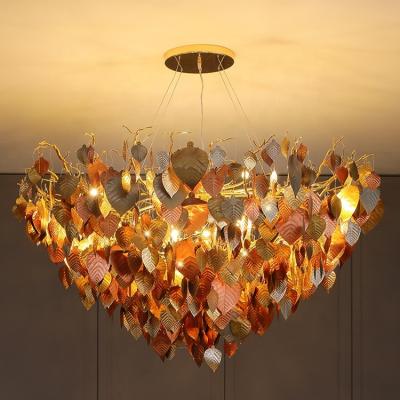 China Leaf Branches Post Modern Gold Color Copper Nice Decor Luxury Indoor Lighting JY9302 for sale