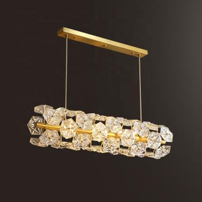 China Good Quality Post Modern Metal Frame Brass Material Crystal Hanging Pendant Lamp JY9005 for sale