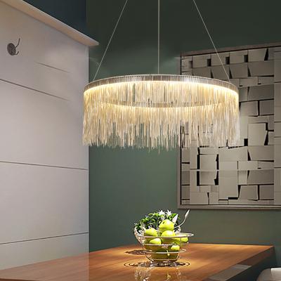 China Modern Nordic Circle Pendant Lamp Custom Metal Chains Led Chandeliers Pendant For Hotel JY9202 for sale