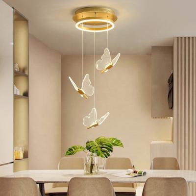 China Outdoor Mounted Nice Acrylic Butterfly Shape Decor Lighting For Hotel Villa Staircase Ceiling Lamp JY8128 for sale