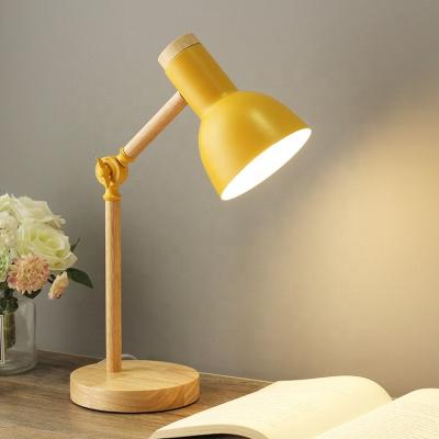 China New Creative Nordic Wood Base Eye Protection Adjustable Sugar Color Table Lamp JY6173 for sale