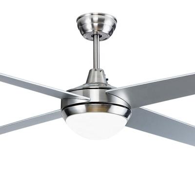 China Modern Industrial 52 Inch Silver Plywood LED Ceiling Fan Large 4 Blade Energy Saving Ceiling Fan JY3104 for sale