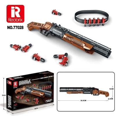 China Buildable Toy Taolehui Toy Reobrix 77028 Barrel Shotgun Dual Model Army 1006pcs Than Series Building Block Toys Gifts For Gun Fans for sale