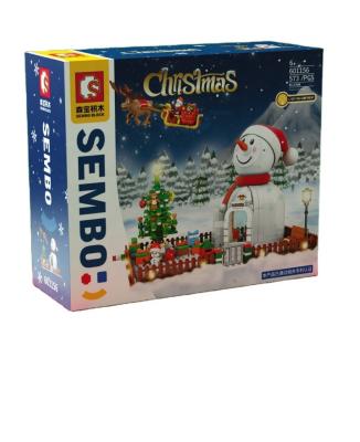 China 601156 Building Toy Sembo Block Toys Christmas Series Decorations Snowman Housing Building Block Assembled Educational Toys for sale