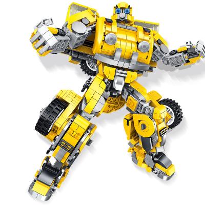 China Panlos Robot Building Kit Stem Engineering Toys For Kids Construction Toy Taolehui 621019 Bumble Bee Cars Gifts Bricks Transforming Set for sale