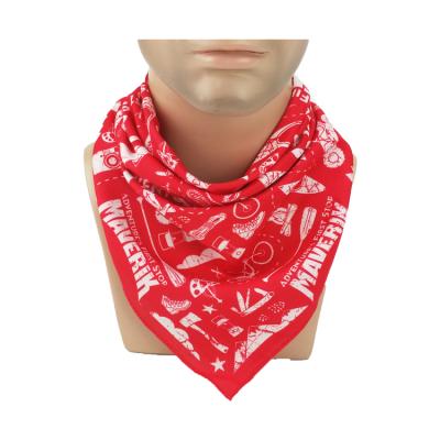 China Chinese factory direct 100% polyester (74GSM) custom logo printed red color minion bandana headwear for men for sale