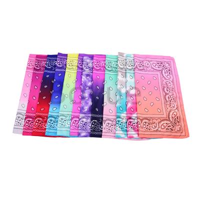 China Outdoor Activities Party Soft Touch Colorfast Digital Printing Custom Design Tie Dye Logo Square Bandana for sale