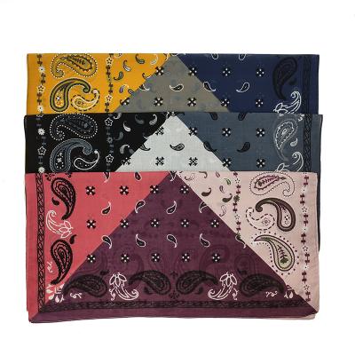 China Latest Outdoor Activities Supermarket Design Cotton Fashion Three Colored 100% Bandana Scarf for sale