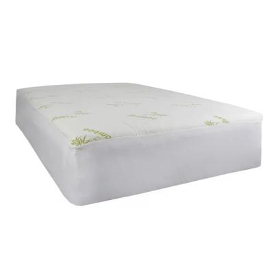 China Waterproof Machine Washable Mattress Cover Bamboo Fitted Topper Mattress Pad for sale