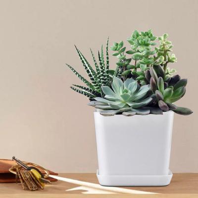 China Indoor Garden Scandinavian Plastic Smart Pot Drainage Pot Modern Decorative Herbs Gardening Pots For Plants Flowers Herbs Succulents for sale