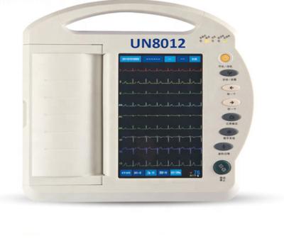 China ISO Un8012 Approved Medical Equipment Portable Digital Touch Screen 12 Channels ECG Machine UN8012 for sale