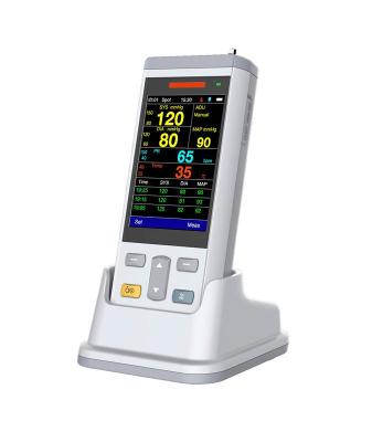 China Metal PC100 3.5 Inch TFT Multi Color Handle Medical LCD Pulse NIBP Handheld Monitor for sale