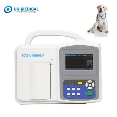 China UN8003V OEM UN-Medical Animal Use 12 Leads Three Channels Portable Electrocardiogram Machine UN8003V for sale