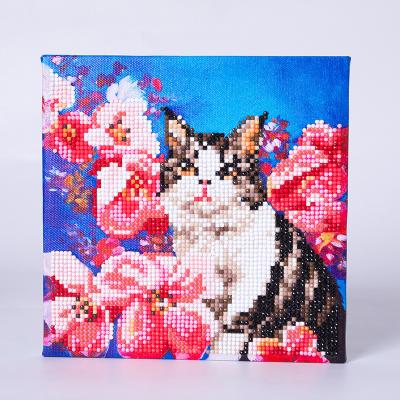 China Wholesale Modern DIY Diamond Painting Include Frame Cute Cat Pattern Small Children Hand Diamond Painting for sale