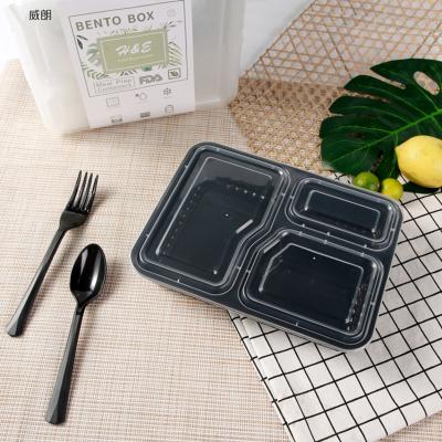 China Wholesale Private Label Reusable Plastic Containers Microwavable Deep Take Out Food Packing Lunch Box Meal Prep Containers for sale