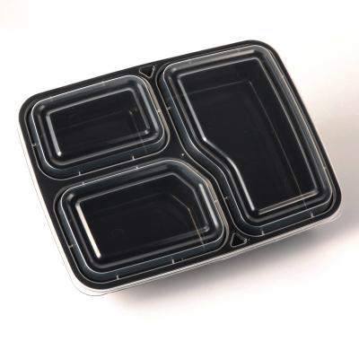 China Microwavable BPA Free Plastic Food Storage Dishes With Lids Reusable Bento Lunch Box Meal Prep Food Containers for sale