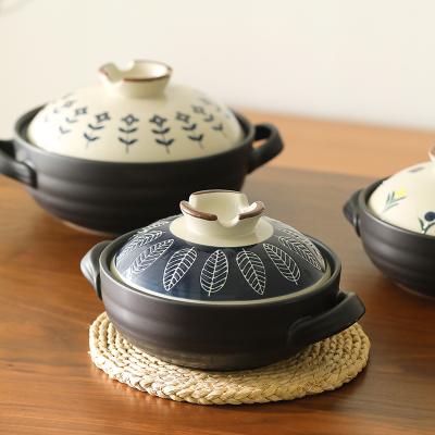 China 2021 Sustainable Europe Hot Selling Ceramic Casserole Clay Pots For Cooking Cookware With Lid Cookware Set 3323 for sale