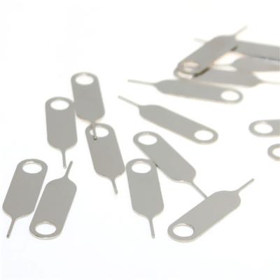 China Stainless Steel Sim Card Tray Ejector Eject Pin Eject Tool Silver Nickel Sim Card Ejector Pin Poding Plated Sim Card Ejector Pin For Huawei Phone for sale