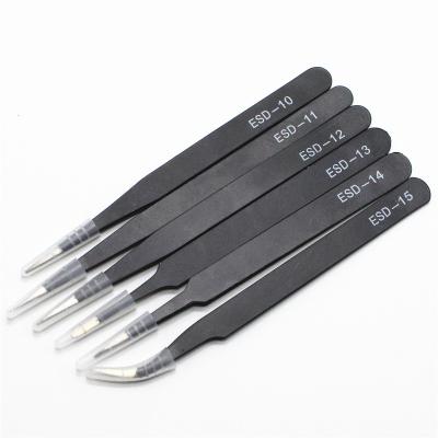 China Stainless Steel Tweezers Excellent Quality 6in1 Dropshipping Tweezer Set Kit ESD Tweezers For Making Tool Tool Kit for sale