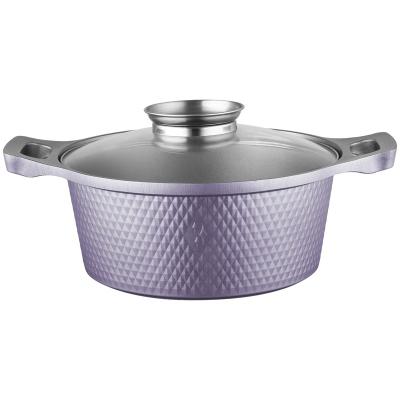 China Viable Cheap Popular Die Cast Colored Diamond Non Stick Cookware Casserole Pot for sale