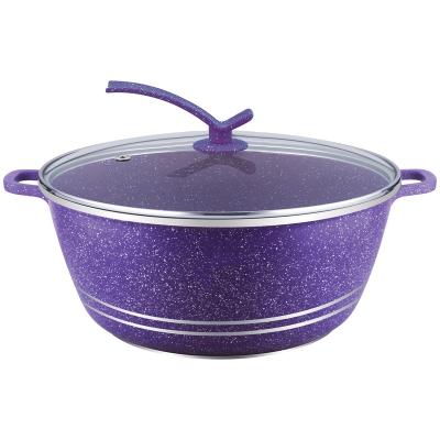 China Food Making Unique High Quality Glass Lid Nonstick Kitchenware Casserole Soup Pot Cooking Pot Cookware for sale