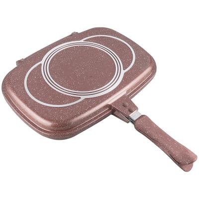 China The minimalist popular classic bilateral marble non-stick comal die cast aluminum comal ovenproof tableware for sale