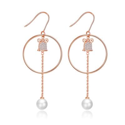 China Classic 925 Sterling Silver Pearl Zircon Earrings For Women Jewelry Fashion Wedding Engagement Party Gift for sale