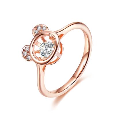 China Fashion Women Girl CLASSIC Zircon Wedding Rings Women Gold Mickey Shape Finger Ring Party Valentine's Gifts for sale