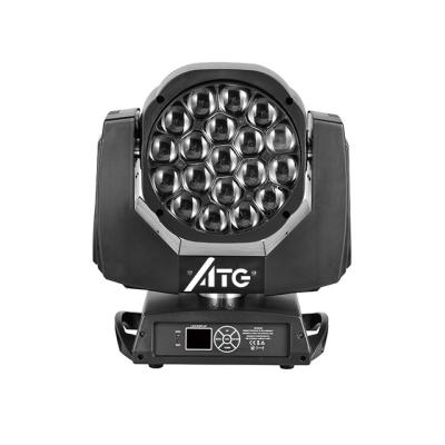 China Club ATG Moving Bee Eye 19pcs 15w Stage Equipment Head DJ Party Rgbw Led Beam Zoom Wash Stage Light for sale