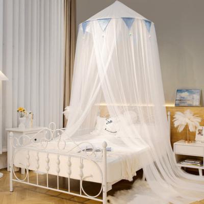 China Insecticide Treated Embroidery Lace Up Pleated Mosquito Net For Princess Bed Square Romantic Queen Size Double Bed Canopy Net Canopy Mosquito Tent Luxury Mesh for sale