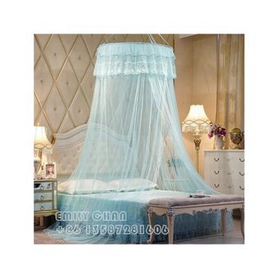 China Insecticide Treated Adult Luxury Foldable Lace Decorate Hanging Round Mosquito Net for sale