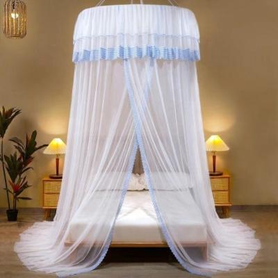 China Adult Luxury Foldable Round Portable Polyester Folded Yard Diameter 120cm Lace Material Various Decorate Hanging Breather Mosquito Net for sale