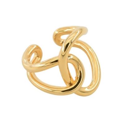 China TRENDY ins fashion accessories for women jewelry gold plated adjustable brass ring fashion jewelry wholesale brass ring for sale