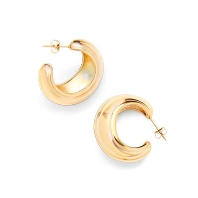 China Boucle Earring Woman Lead Free Nickel Free 18K Gold Filled Hoop Earrings Stainless Steel Twisted Hoop Earrings For Women for sale