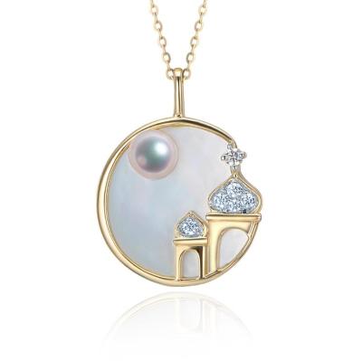 China FASHIONABLE wholesale 585 herz gold jewelry con 14k gold damen necklace gold soild jewelry customs fine pendant necklace for women for sale