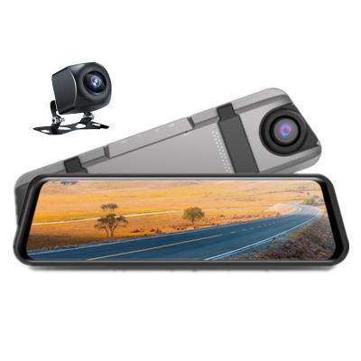 China NIGHT VISION Dual Lens 4K Touch Screen VCR Car DVR Mirror Dash Camera Full With Dashcam Rear View Camera for sale