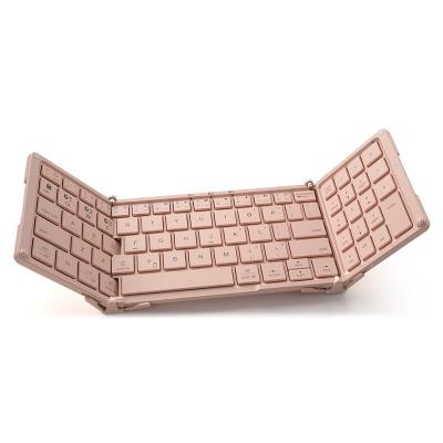 China Wireless Mini Folding BT Keyboard Rechargeable  Aluminum Bluetooths Touchpad Keyboard for sale