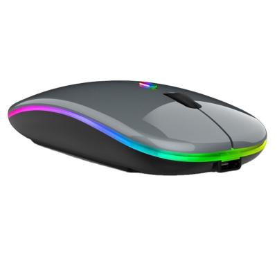 China Gaming Ultra-Thin rechargeable mute mouse colorful 2.4G+wireless Bluetooth 5.0 mouse for computer tablet gaming mouse for sale