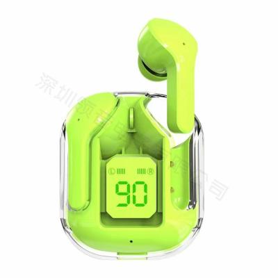 China Transparent bluetooth Wireless earbuds Transparent bluetooth Wireless earphone intelligent noise reduction ultra Long Range Game Sports Earphone with LED power display for sale