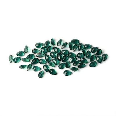 China Factory Synthetic Gems Green Loose Color Glass Gemstone Polishing Lab Created Glass Gems for sale