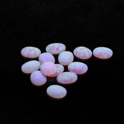 China High Quality Polishing Hot Sale Synthetic Opal Pink Stone Round Cabochons Loose Gemstone for sale