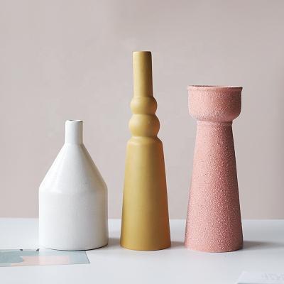 China Art Decor Ins Morandi Art Ceramic Table Matte Vase for Hotel Home Decoration for sale