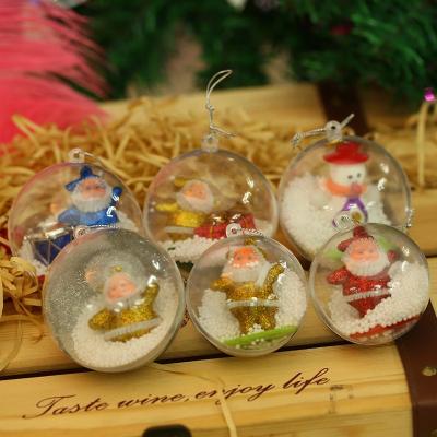 China Children's Toy Plastic Kids Decoration Snow Ornament Christmas Tree Balls 8cm 6cm 7cm Plastic Pendant for sale