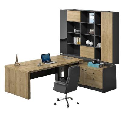 China Foshan Convertible Customized Office Furniture Fashionable Luxury Wood Board L Shaped Executive Desk 50MM Thickness for sale